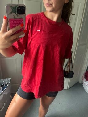 Nike Vintage Crew Tee with White Swoosh - Women's Casual Top